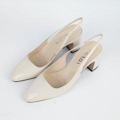 Prada Kitten Heels Patent Ivory/Beige - Size 36