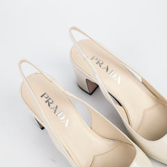 Prada Kitten Heels Patent Ivory/Beige - Size 36