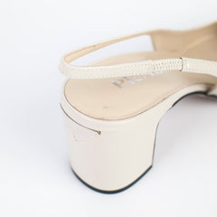 Prada Kitten Heels Patent Ivory/Beige - Size 36