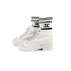 Chanel White Ponyhair Boots with Ankle Warmers size 40