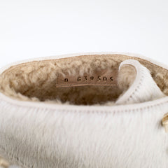 Chanel White Ponyhair Boots with Ankle Warmers size 40