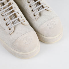 Chanel White Ponyhair Boots with Ankle Warmers size 40
