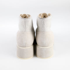 Chanel White Ponyhair Boots with Ankle Warmers size 40