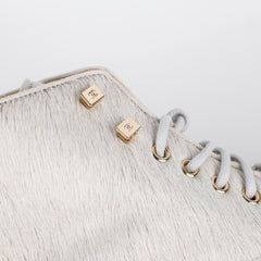 Chanel White Ponyhair Boots with Ankle Warmers size 40