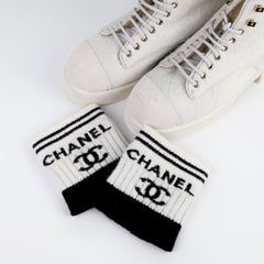 Chanel White Ponyhair Boots with Ankle Warmers size 40