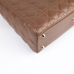 Dior Large Tan Brown Lady Dior Lambskin