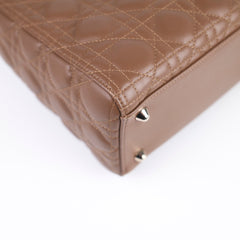 Dior Large Tan Brown Lady Dior Lambskin