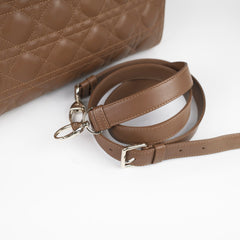 Dior Large Tan Brown Lady Dior Lambskin