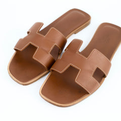 Hermes Oran Sandals Gold Size 37