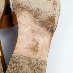 Hermes Oran Sandals Gold Size 37