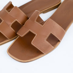 Hermes Oran Sandals Gold Size 37