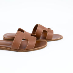 Hermes Oran Sandals Gold Size 37