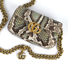 Gucci Supermini Python Marmont Belt Bag