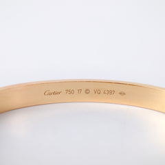 Cartier Love Rose Gold Size 17 Bracelet