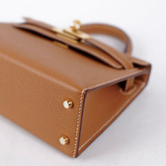 Hermes Mini Kelly Epsom Gold- Z Stamp