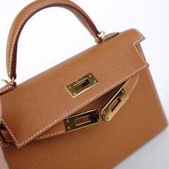 Hermes Mini Kelly Epsom Gold- Z Stamp