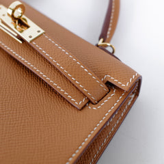 Hermes Mini Kelly Epsom Gold- Z Stamp