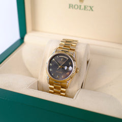 Rolex Day Date 36mm Gold Diamond Bronze Dial Watch