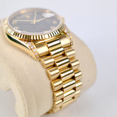 Rolex Day Date 36mm Gold Diamond Bronze Dial Watch