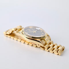 Rolex Day Date 36mm Gold Diamond Bronze Dial Watch