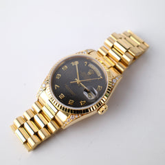 Rolex Day Date 36mm Gold Diamond Bronze Dial Watch