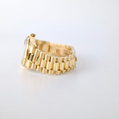 Rolex Day Date 36mm Gold Diamond Bronze Dial Watch