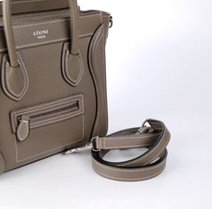 Celine Luggage Nano Calfskin Taupe