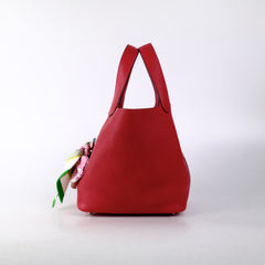 Hermes Picotin 18 Clemence Red- C Stamp