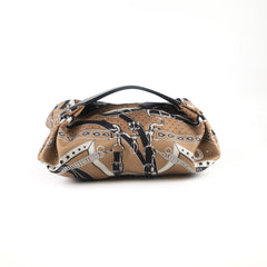 Hermes Balusoie Silk Bag Biscuit/Noir
