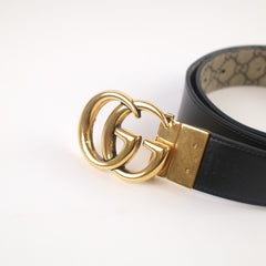 Gucci Reversible Belt Black/GG Monogram - Size 85