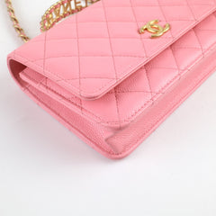 Chanel Caviar Wallet on Chain with Top Handle WOC Pink GHW Microchipped