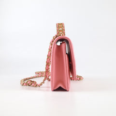 Chanel Caviar Wallet on Chain with Top Handle WOC Pink GHW Microchipped