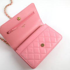 Chanel Caviar Wallet on Chain with Top Handle WOC Pink GHW Microchipped