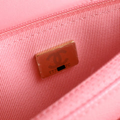 Chanel Caviar Wallet on Chain with Top Handle WOC Pink GHW Microchipped