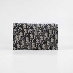 Dior Saddle Pouch with Chain Navy Oblique
