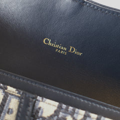 Dior Saddle Pouch with Chain Navy Oblique