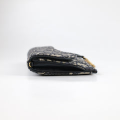 Dior Saddle Pouch with Chain Navy Oblique