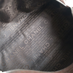 Chanel Brown Suede Camelia Bowling Bag