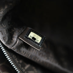 Chanel Brown Suede Camelia Bowling Bag
