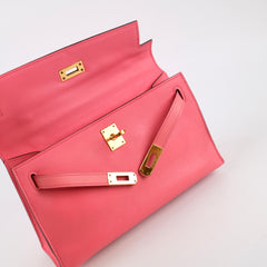 Hermès Kelly Pochette (Colour Repaired) Rose Azalee Swift - 2017