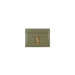 Saint Laurent Cassandre Card holder Khaki Calfskin