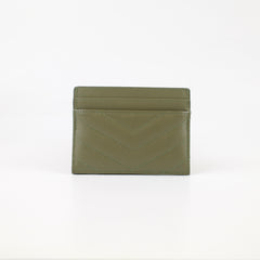 Saint Laurent Cassandre Card holder Khaki Calfskin