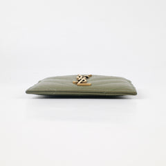 Saint Laurent Cassandre Card holder Khaki Calfskin