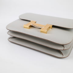 Hermes Mini Constance 18 Gris Perle K Stamp