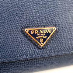 Prada Continental Wallet Navy With Card Holder