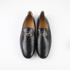 Hermes Mens Tenor Loafers Black Size 43