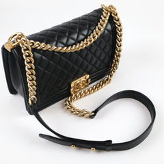Chanel Old Medium Lambskin Boy Bag Black