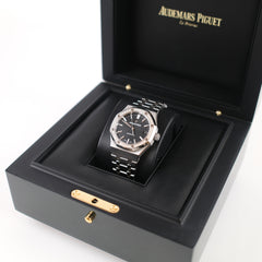 Audemars Piguet Royal Oak Lady 37mm Black Dial Diamond Bezel, purchased new from an authorised dealer June 2018