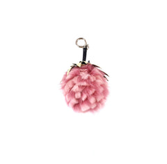 Fendi Pink Mink/Leather Pineapple Bag Charm