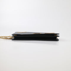 Prada Smalto Robot Pins Wallet on Chain Black Saffiano Leather